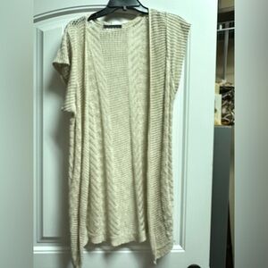 Maurice’s tan cardigan. Short sleeve. Beige size 0.